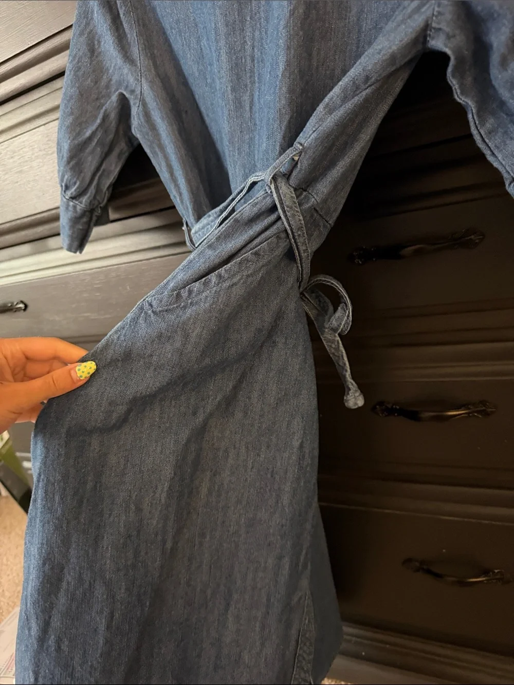wonder nation Blue Denim Button-Front Shirt Dress